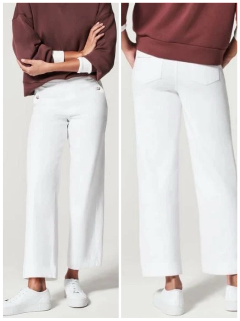 SPANX Stretch Twill Cropped Wide Leg Pants NWT | Size 2X | White | Item #11053